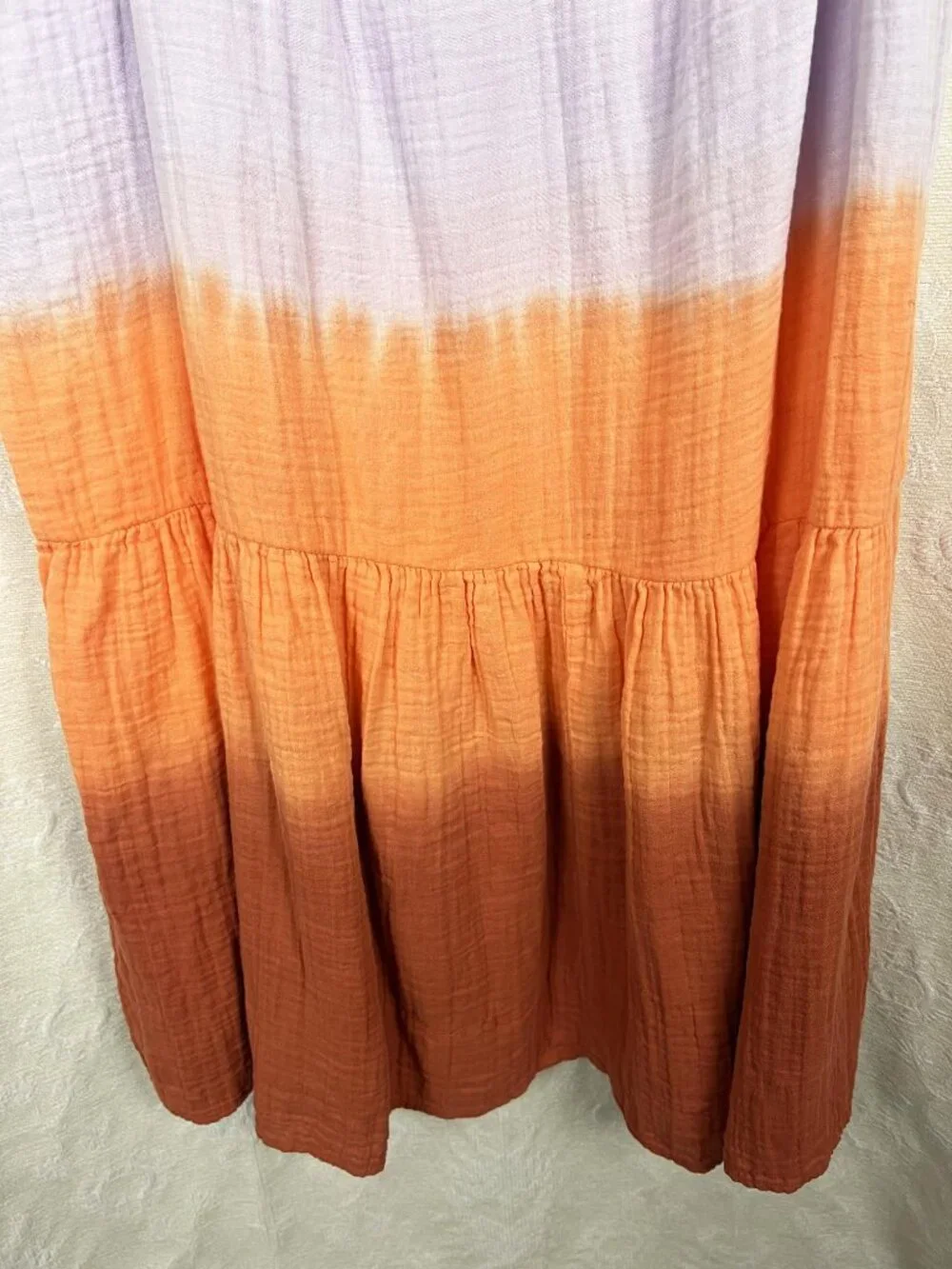 Electric & Rose Addison Sleeveless Tiered Midi Dress colorful ombre sundress M - Picture 4 of 9